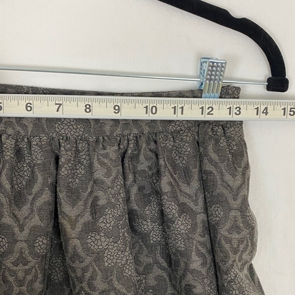 Zara Gathered Mini Skirt Long Damask Gray Pattern - Picture 4 of 12